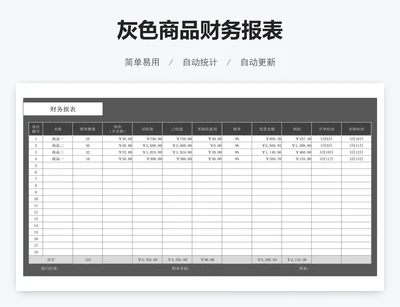 灰色商品财务报表