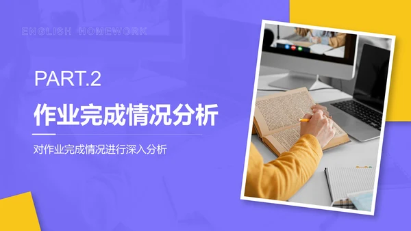 紫色简约风英语作业汇报与学习总结PPT模板