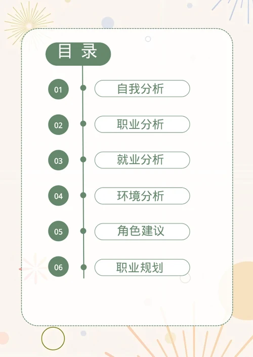 小清新大学生职业生涯规划书模板