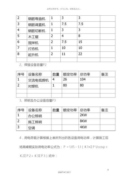 现场临时用电方案样本.docx