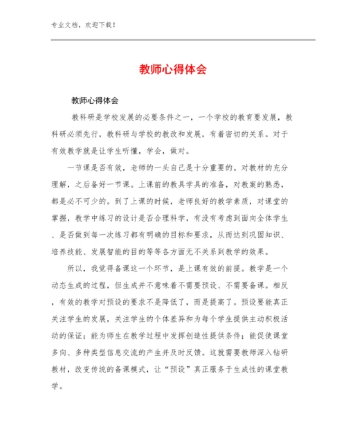 最新教师心得体会例文13篇.docx