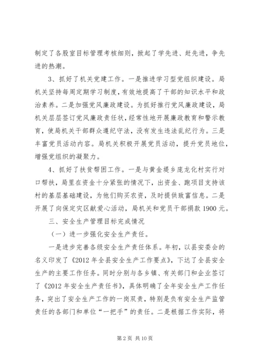 县安全生产监督管理局工作报告.docx