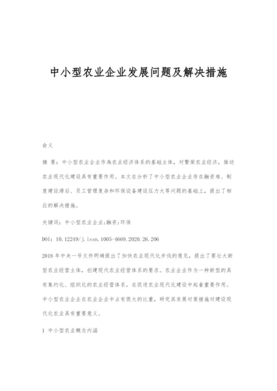 中小型农业企业发展问题及解决措施.docx