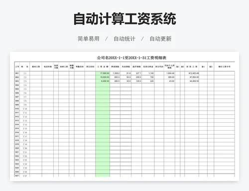 自动计算工资系统