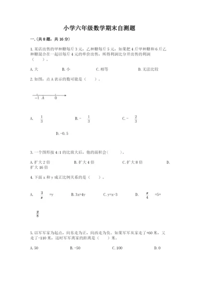 小学六年级数学期末自测题（实用）.docx