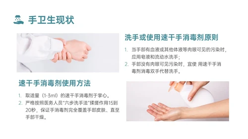 蓝色简约商务实拍风院感手卫生知识培训PPT课件