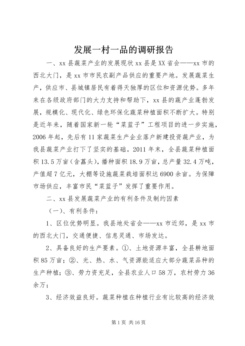 发展一村一品的调研报告 (2).docx