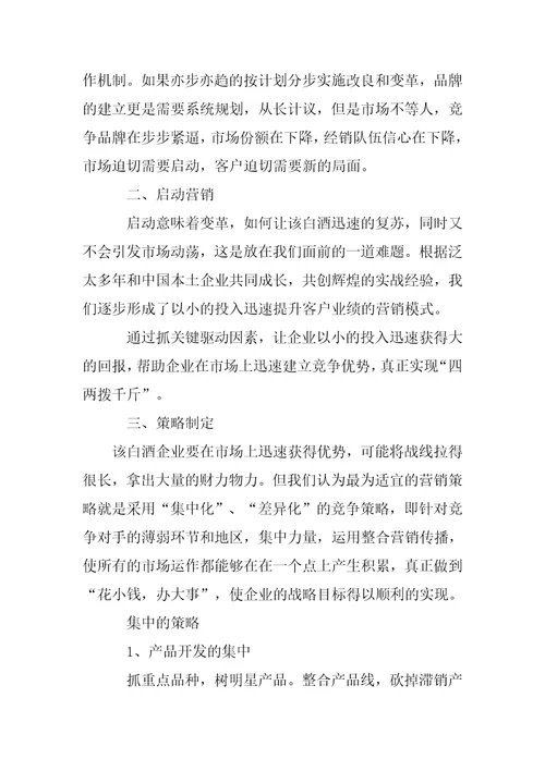 白酒网络营销策划书