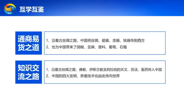 蓝色党政一带一路丝绸之路国际合作高峰论坛ppt模板