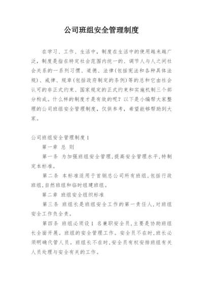 公司班组安全管理制度.docx