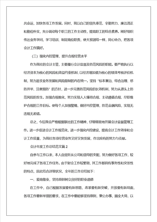 会计年度工作总结范文五篇