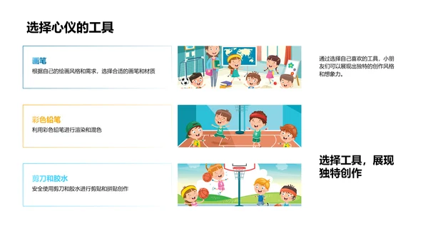 美术工具的使用教学PPT模板