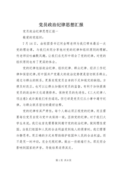 党员政治纪律思想汇报.docx