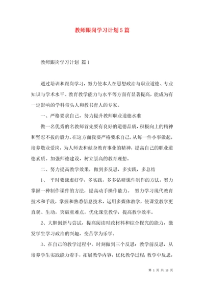 教师跟岗学习计划5篇.docx