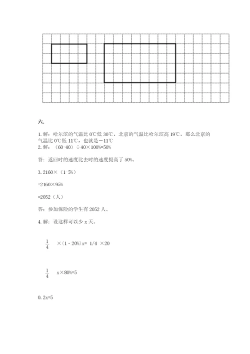 小学六年级数学期末自测题含答案（突破训练）.docx