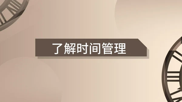棕色时钟齿轮时间管理安排PPT模板