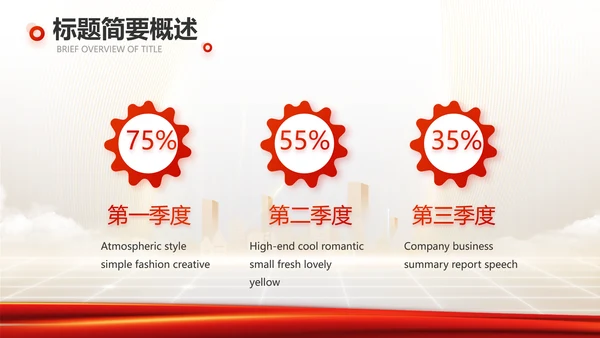 红色项目进度汇报介绍工作总结汇报PPT