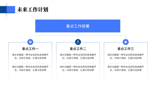 蓝色简约通用工作汇报PPT模板
