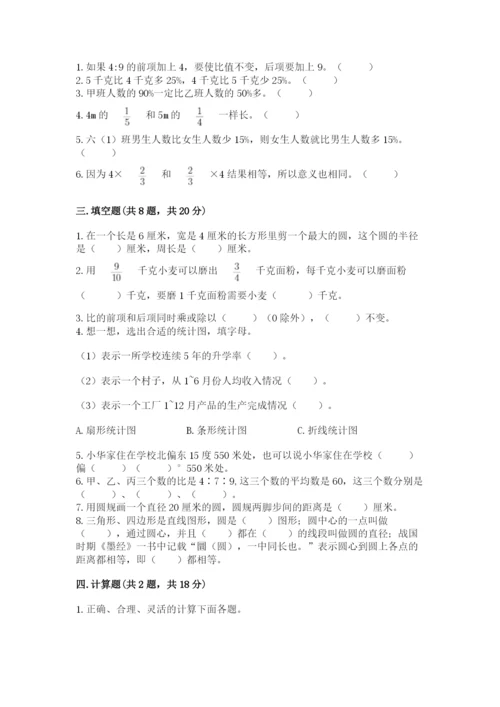 小学数学六年级上册期末卷及参考答案【模拟题】.docx