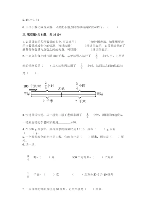 六年级数学上册期末考试卷含完整答案（考点梳理）.docx
