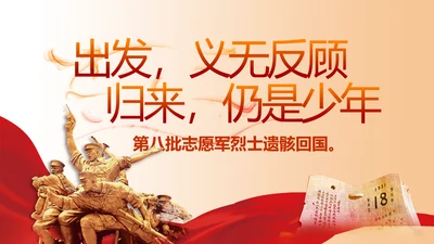 志愿军烈士缅怀革命先烈传承红色精神动态PPT