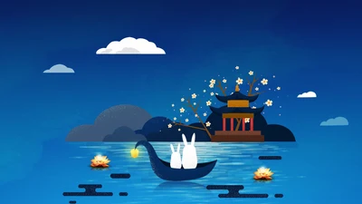 传统节日民俗中秋节介绍PPT模板月饼团圆