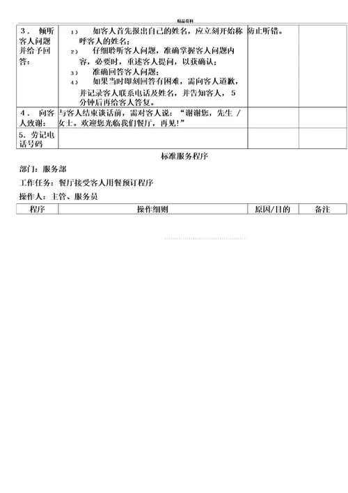 最新SOP标准化流程