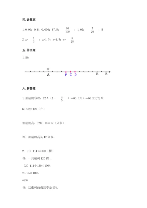濉溪县六年级下册数学期末测试卷及精品答案.docx