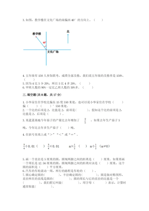 小学数学六年级上册期末卷附完整答案【网校专用】.docx