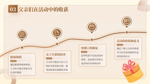 棕色插画风父亲节公益活动：关爱父亲，传递爱与温暖PPT模板