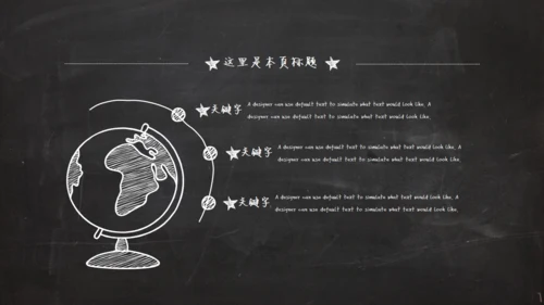 黑板风粉笔字毕业答辩通用PPT模板