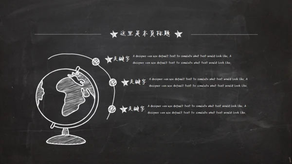 黑板风粉笔字毕业答辩通用PPT模板