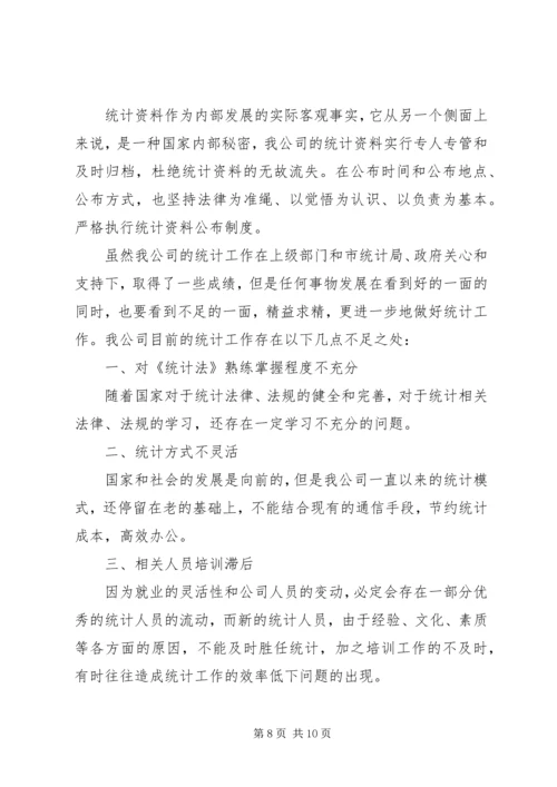 最新统计工作自查报告范文.docx