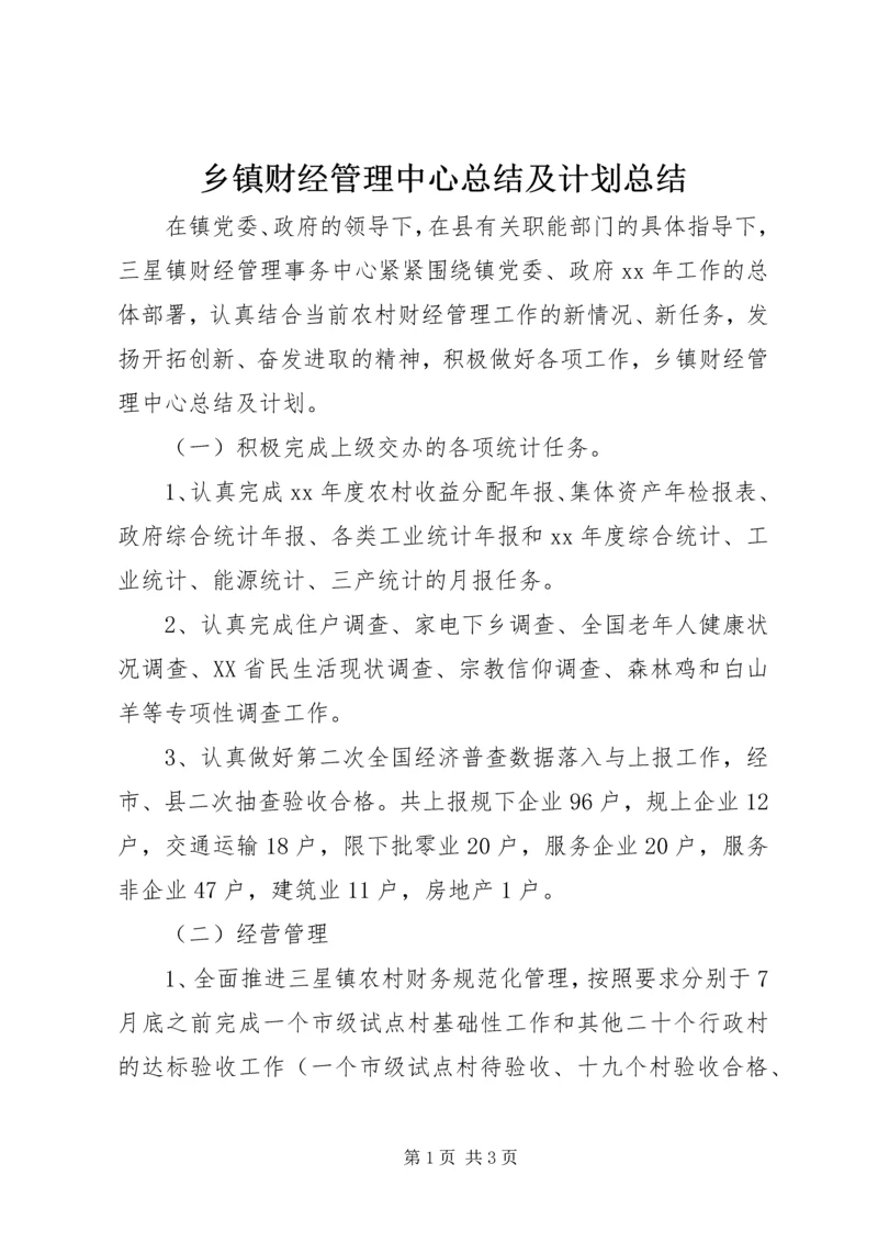 乡镇财经管理中心总结及计划总结.docx