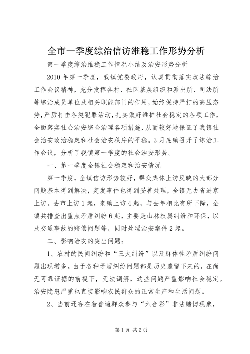 全市一季度综治信访维稳工作形势分析 (3).docx