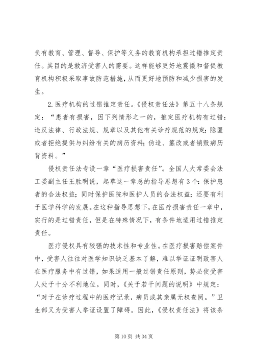 侵权法中过错推定和无过错责任的适用范围5则范文.docx