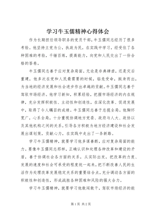 学习牛玉儒精神心得体会 (6).docx