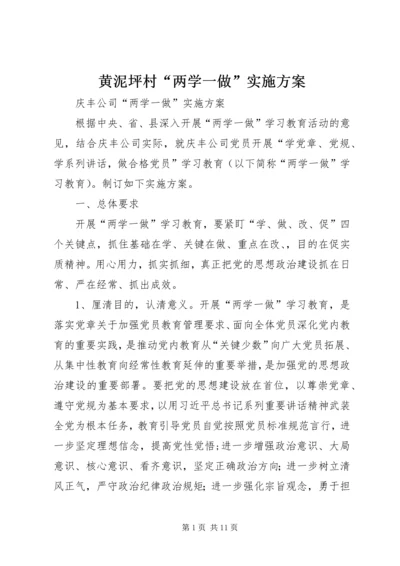 黄泥坪村“两学一做”实施方案.docx