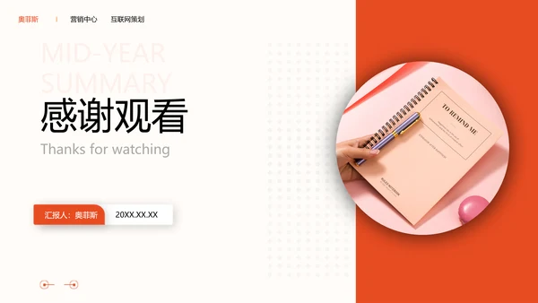 商务风橙色策划年中总结