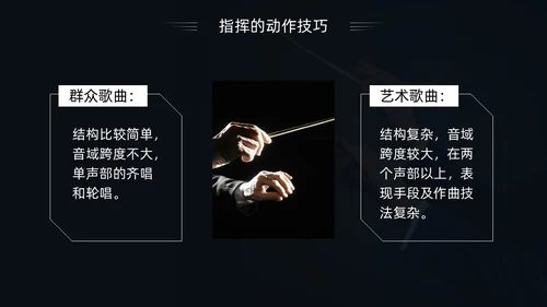 简约黑白怎样指挥唱歌PPT模板宣传PPT动态PPT