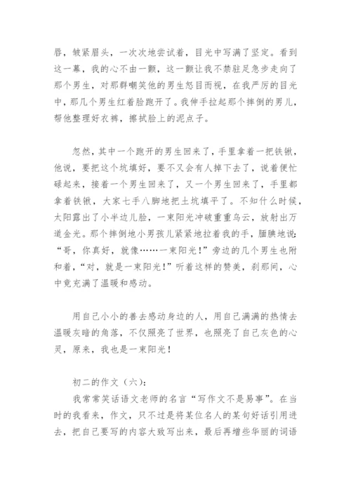 关于初二的作文800字(精选33篇).docx