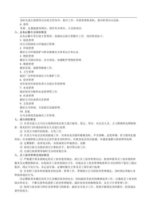 行政部各岗位职责.docx