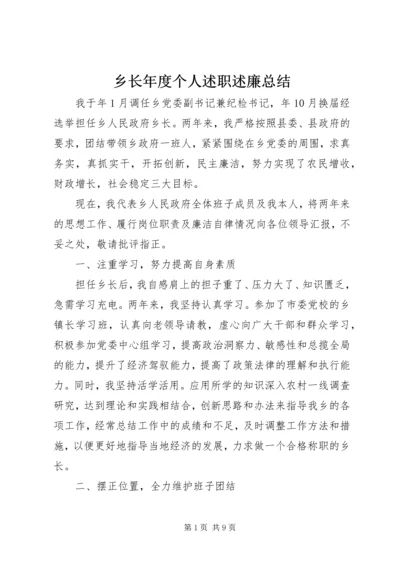 乡长年度个人述职述廉总结.docx