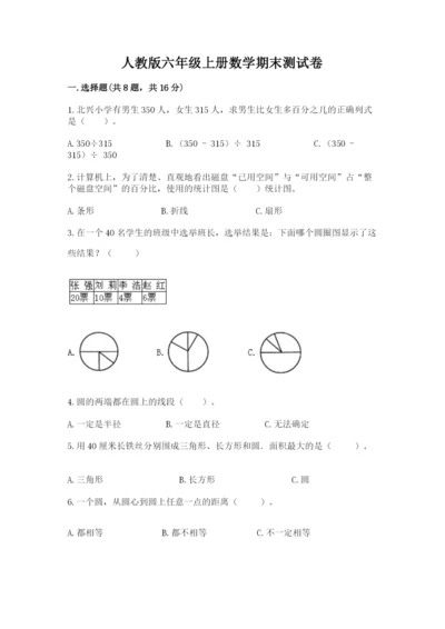 人教版六年级上册数学期末测试卷含答案ab卷.docx