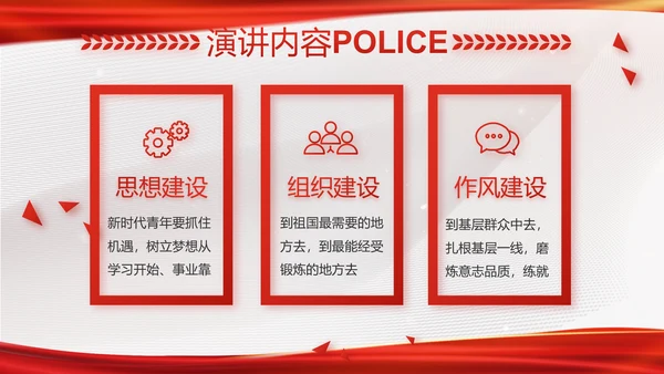 红色大气公安局工作情况汇报动态PPT