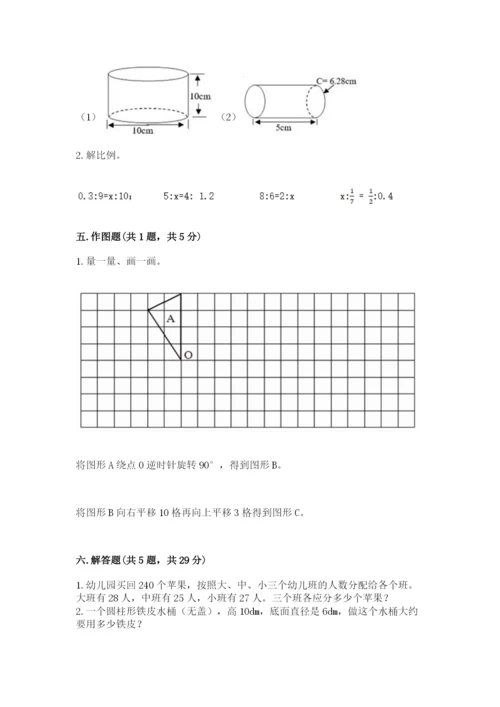 北师大版数学六年级下册期末测试卷含答案【新】.docx