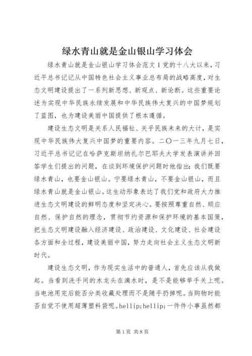 绿水青山就是金山银山学习体会.docx