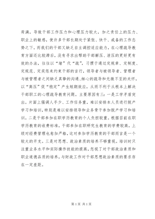 财政干部队伍建设调研报告.docx