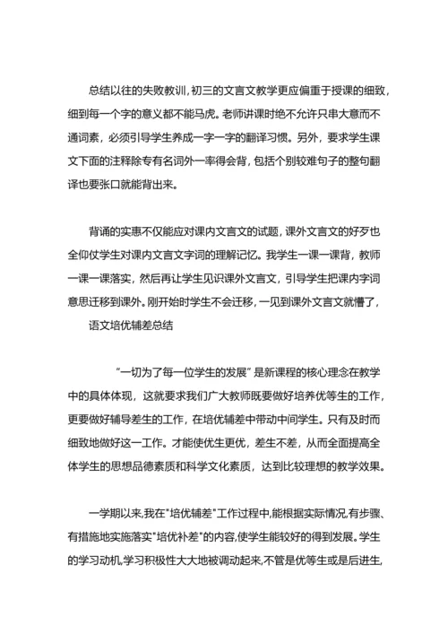 语文培优辅差教学工作总结.docx