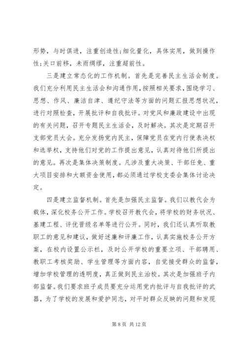 学院党风廉政建设自查报告.docx